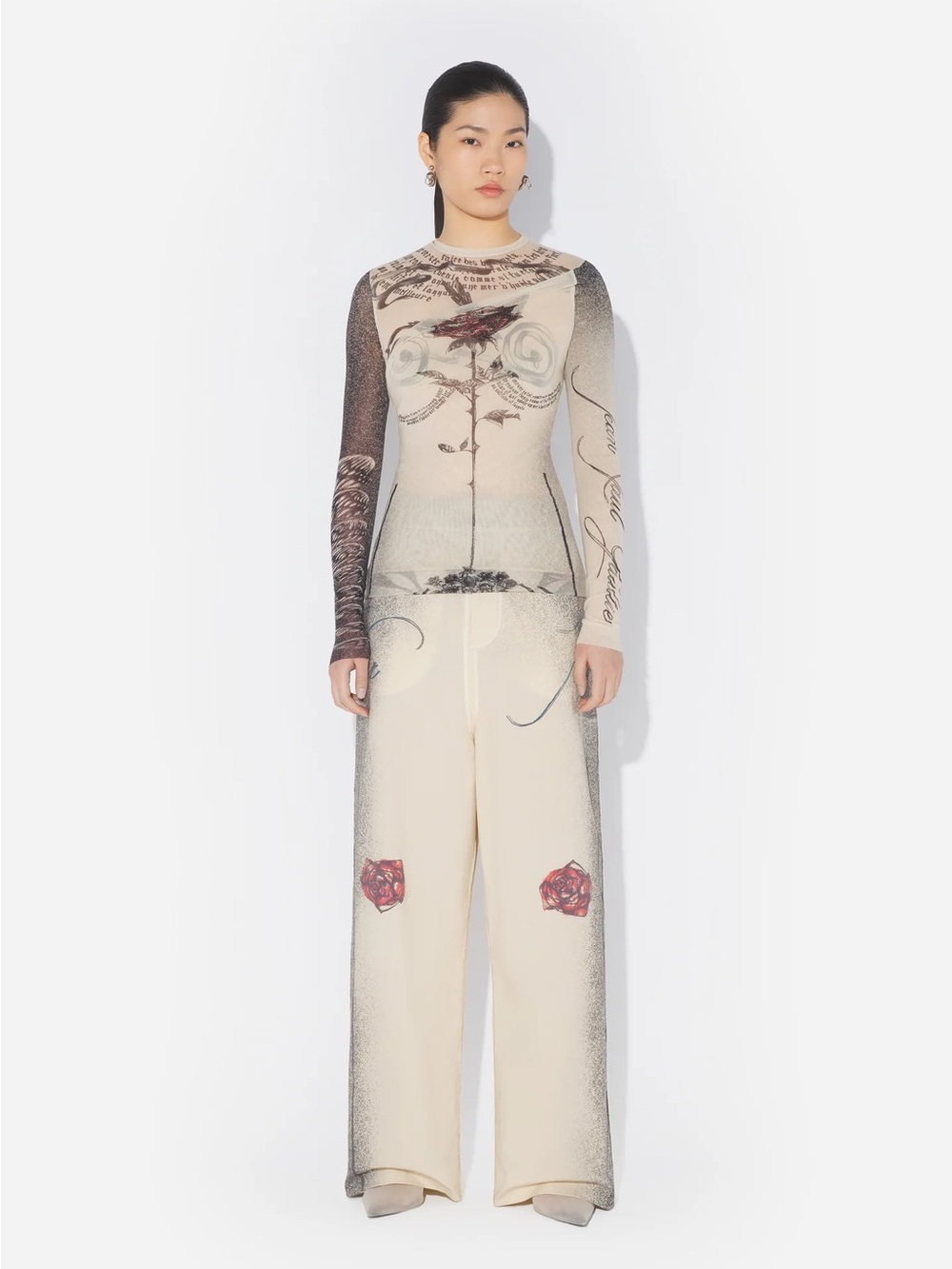 JEAN PAUL GAULTIER THE TATTOO ROSE AND BIRD TOP - Picture 9 of 10